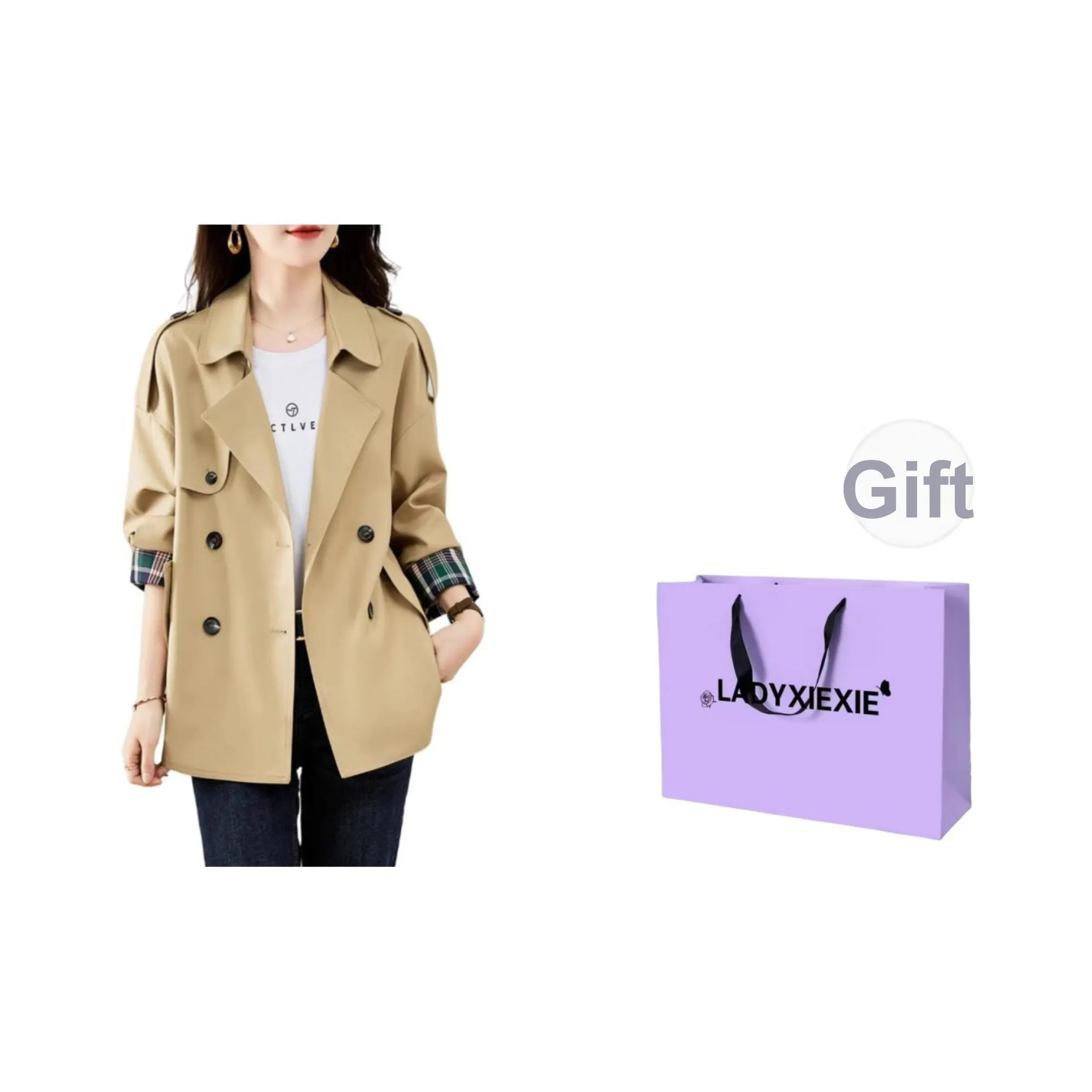 LADYXIEXIE Женская тренч-куртка