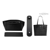 City33 Black New Version Silver-Tone Buckle Shoulder Pads+Black Liner+Black Base Support
