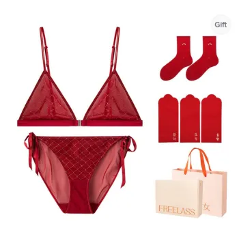 FREELASS Year Of The Dragon Series Underwear Set Women's Gift Box Set Red