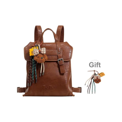 TOUTOU Синтетическая кожа Рюкзак Стандартный Женский Шоколадный коричневый