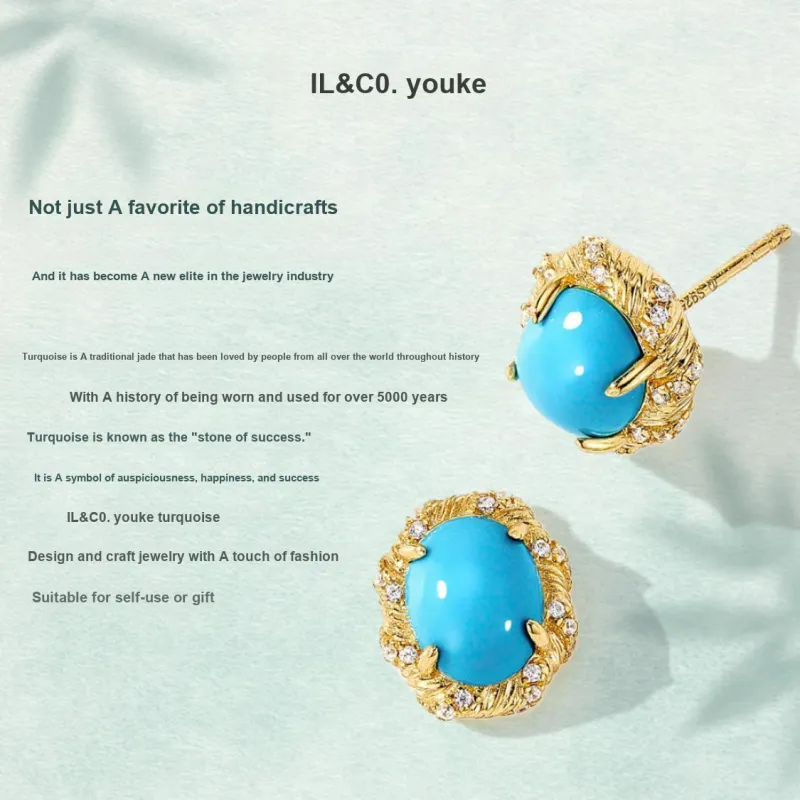 IL&CO. Turquoise Stud Earrings Women's-2