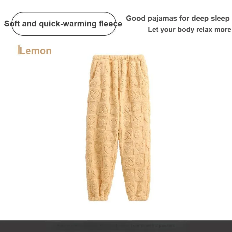 FENTENG Pajama Pants Women's Lemon-5