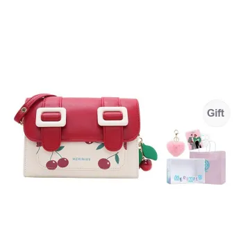MERIMIES PU Satchel Bag, Small Square Bag, Shoulder Bag Small Size Women's Cherry Cheese