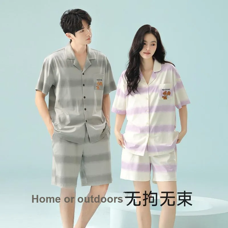 WANANNI Pajama Set Unisex Gray Cyan-6