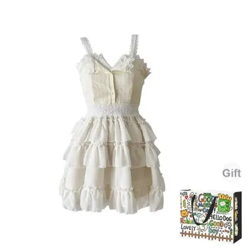 Dippanis Slip Dresses Women's Cream White Dress Shopping Bag
