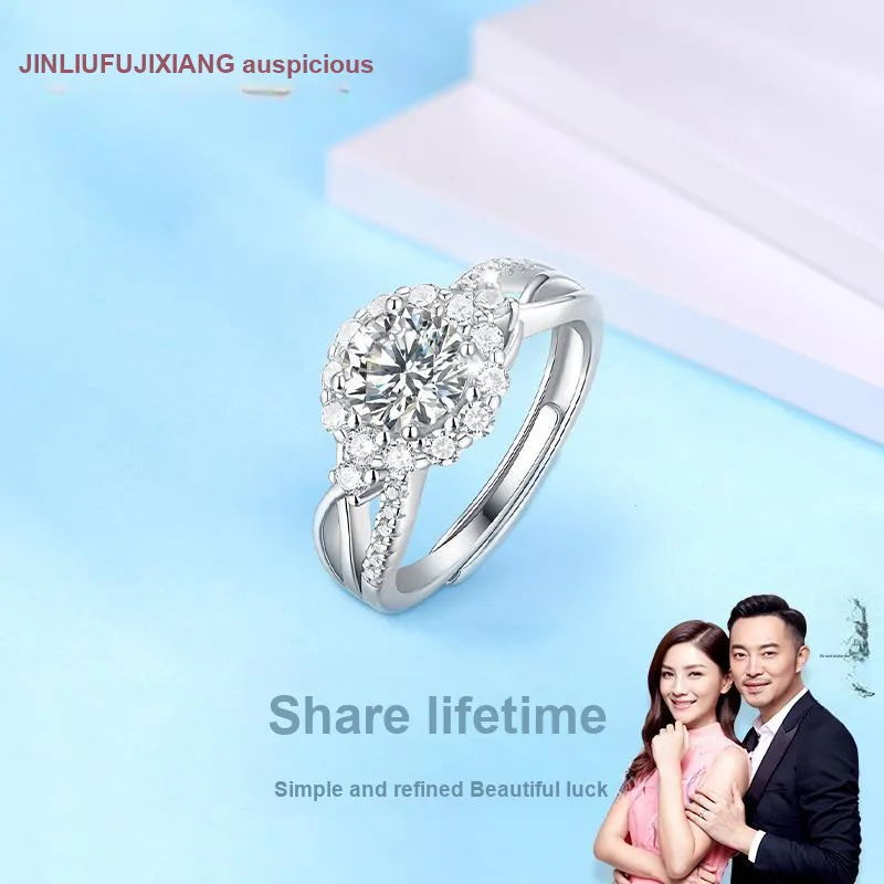 JINLIUFUJIXIANG S925 Silver Rings Women's-2
