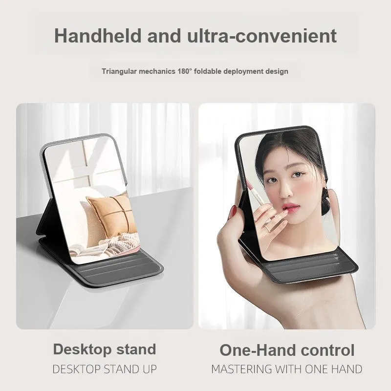 Gentle Welcome HD Folding Mirror, Compact Makeup Mirror, Small Mirror, Portable, Travel, Dormitory Make Up Mirrors-44