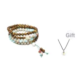 Green Sandalwood-108 Pcs Half Mountain Water+Necklace