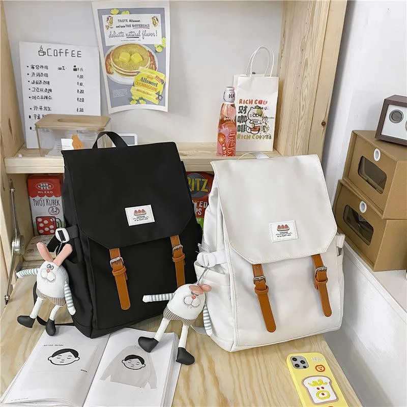 XOKY Nylon Backpack Regular Unisex White/Black-2