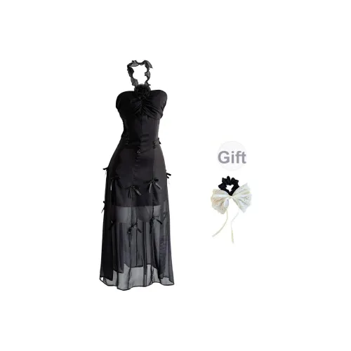 TUSHIFEI Slip Платье Женское Черное