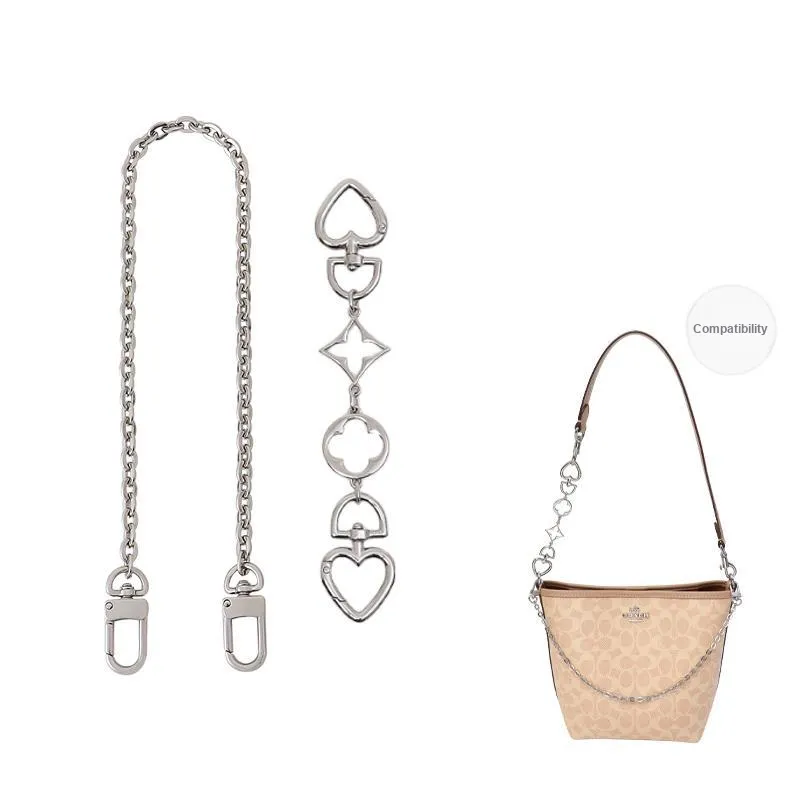 Gloya Metal Bag Shoulder Strap Women's Silver-0