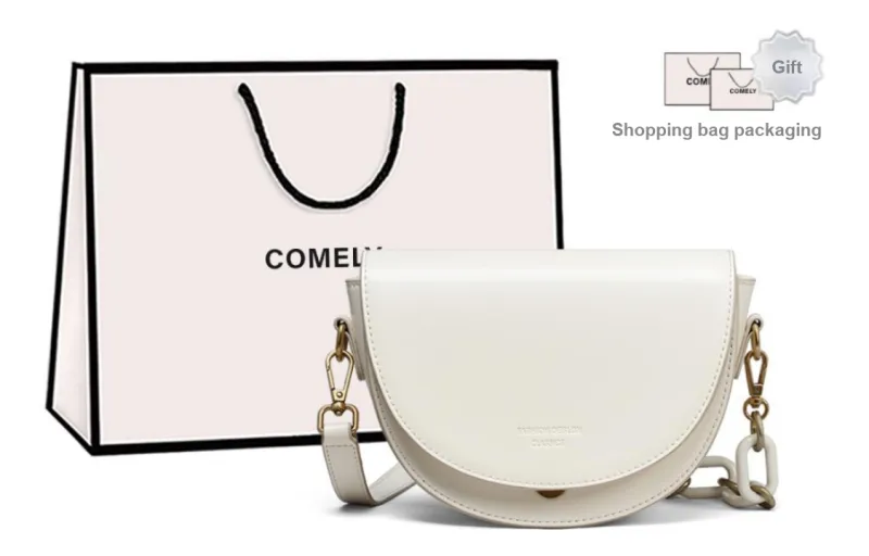 COMELY Cow Leather Patchwork Synthetic Leather Saddle Bag Shoulder Bag Crossbody Bag Regular Women's-8