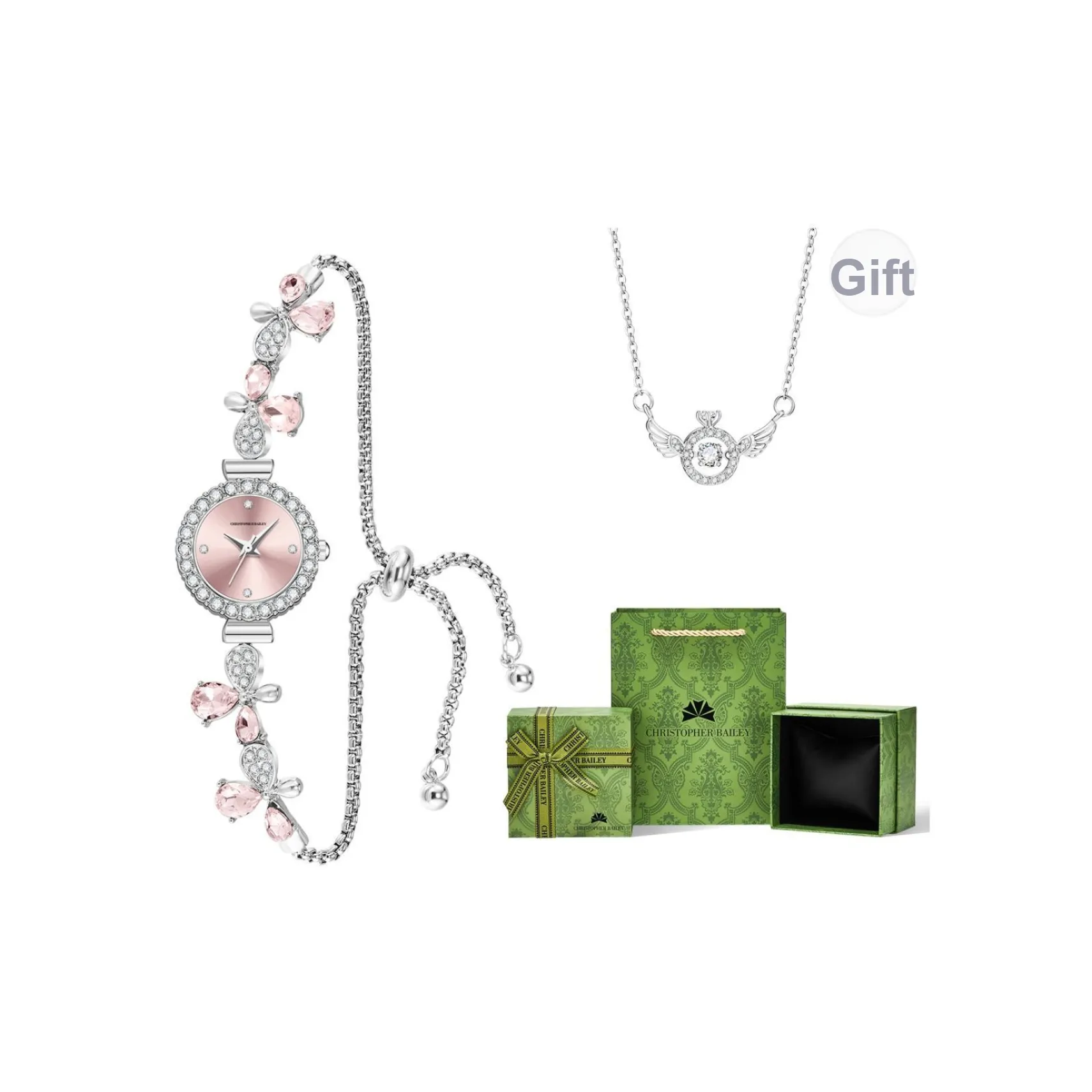 Corriberty Кварцевый механизм Часы Женские Розовый циферблат