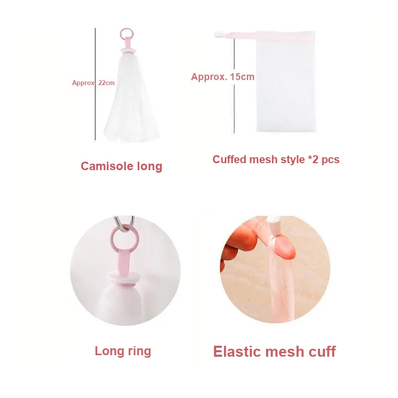 JINGLINGLONG Foam Net Handmade Soap Facial Cleanser Face Soap Facial Cleansing Foam Net Soap Bag-2