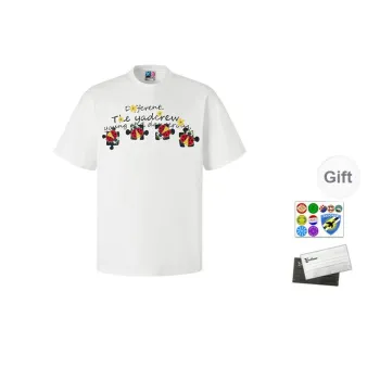 YADcrew Drop Shoulder Sleeve T Shirt Unisex White