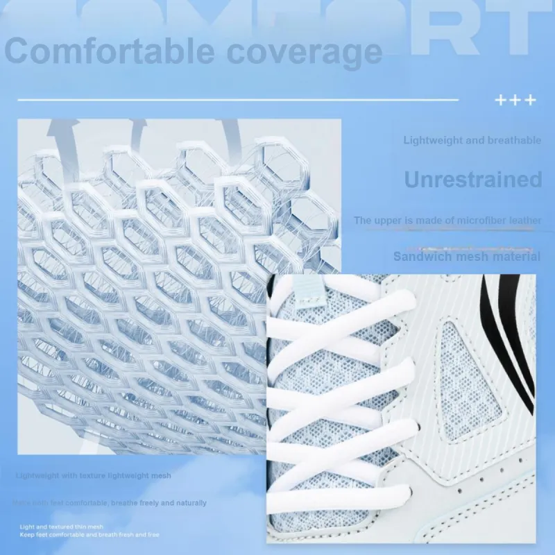 LiNing Feather The Flash 1.0 Slip Resistant Low Top Badminton Shoes Unisex Cloud Porcelain Blue Black-5