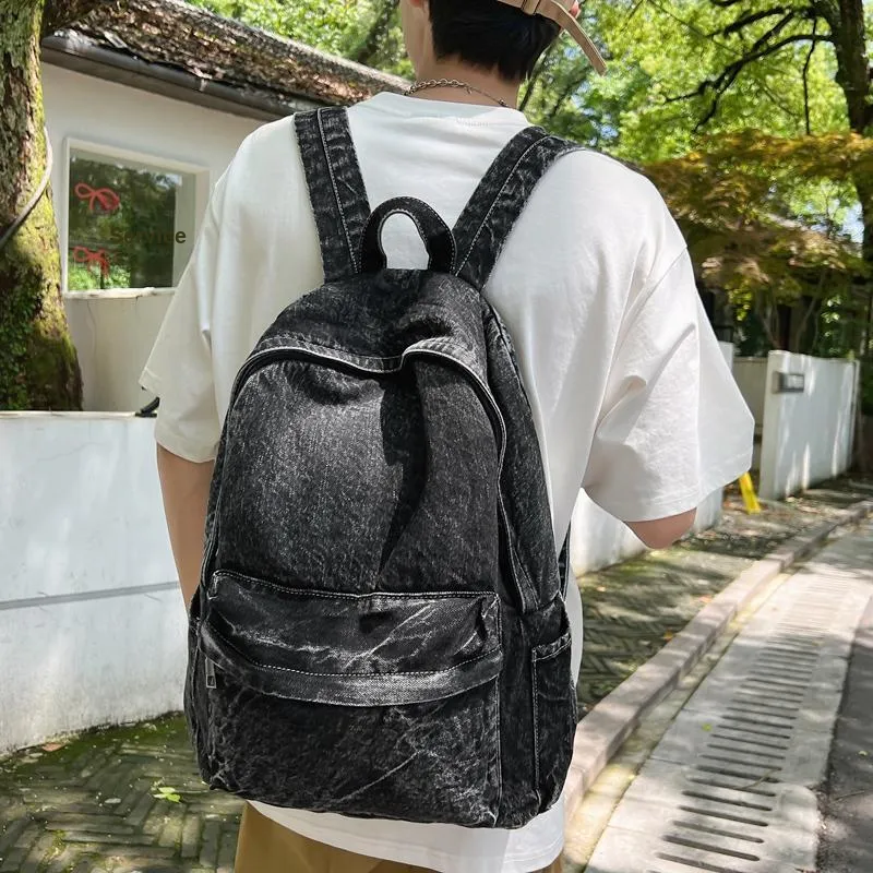 KARUISHA Denim Backpack Unisex Multicolor-3