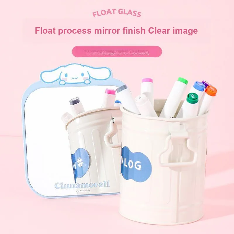 ALL SERIES x Sanrio Cartoon Iron Metal Mirror Comb Set Dormitory Essentials Dormitory Home Use Bedroom Desktop-17