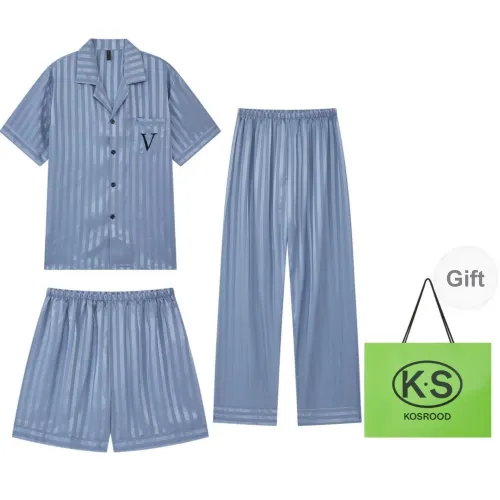 Kosrood Pajama Set Men's Gray Blue