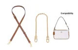 Coach Duchess Gold 1.5cm Litchi Grain Gold-Tone Lock 90-120cm+Free Decorative Chain 40cm