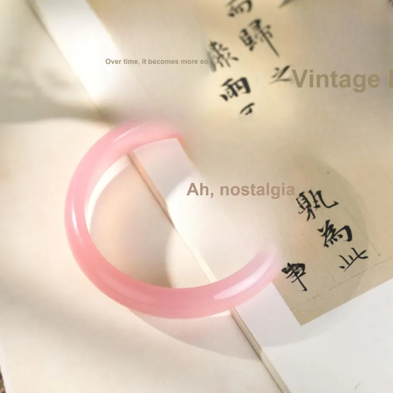 Clear Snow Chalcedony Bangles Unisex-1