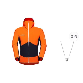 MAMMUT Jackets Coats Unisex Orange Night Black Comes With Necklace