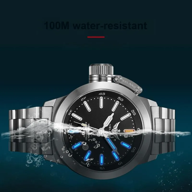 YELANG Automatic Mechanical Movement Stainless Steel Strap Watch Men's Watches Black Dial-32