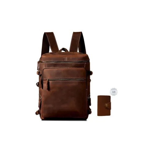 Simple Nature Коровья кожа Байкер Рюкзак Большой Мужской Темно-коричневый