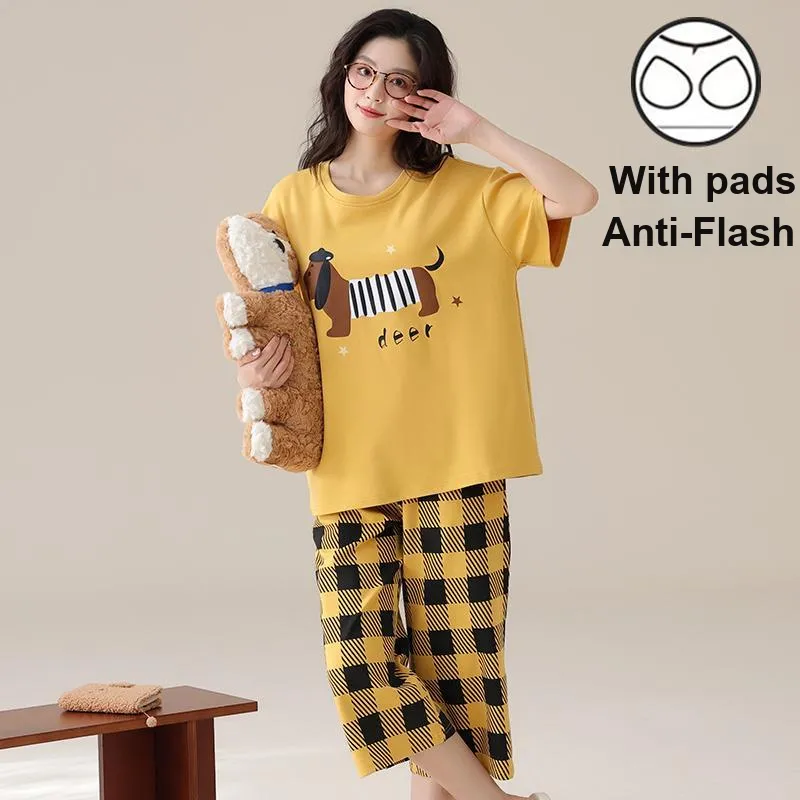 Ta Yan Pajama Set Summer Women's Yellow-2