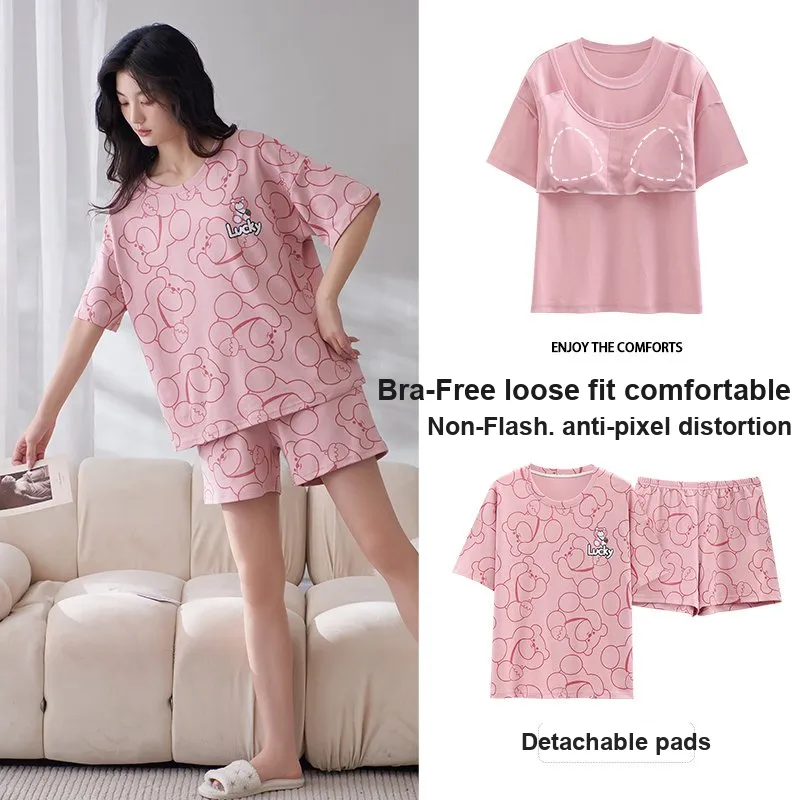 Urban Beauty Summer Pajama Set Women's Pink-1