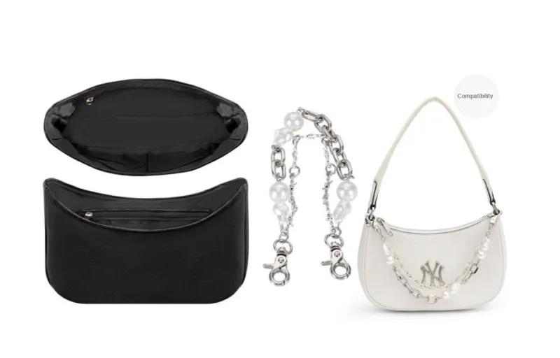 Lan Bao Fan Metal, Alloy Women's Bag With Pearl Decorative Chain Women's Silver-22