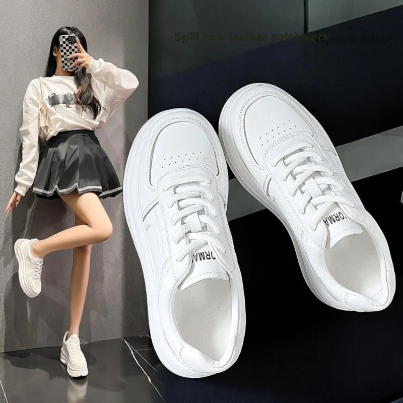 OMS Stylish Skateboarding Shoes 6cm Women's White-2