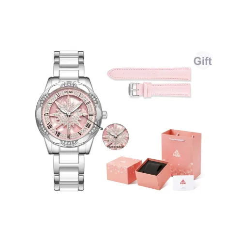 PEAK Кварцевый механизм нержавеющая сталь ремешок часы женские циферблат розовый
