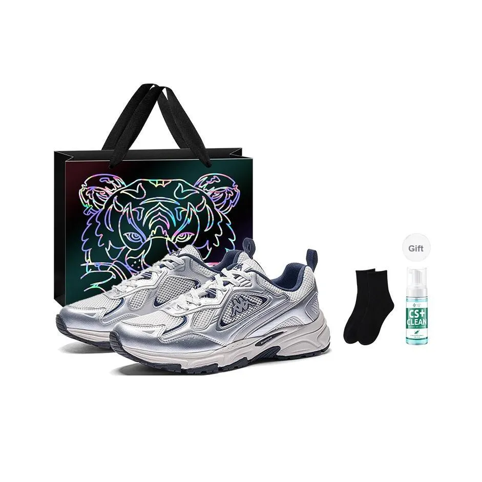 Kappa Pizza 30° Chunky Sneakers Unisex Low Top Silver