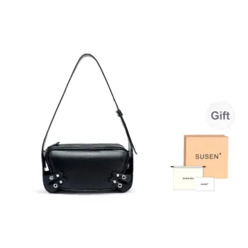 SUSEN Cow Leather Shoulder Bag Handbag Shoulder Bag Regular Women's Black/White/Pink