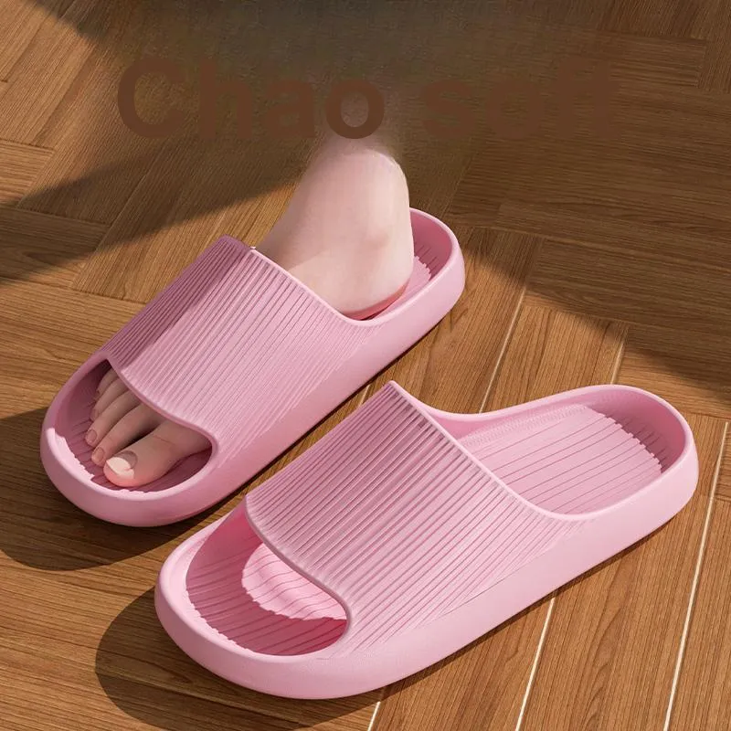 Foot Recreation Summer Minimalist Style Vertical Stripes Eva Anti Slip And Wear Resistant Slippers Home Slippers Unisex-8