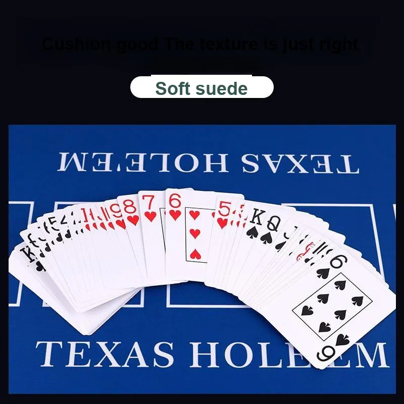 ZIHU Texas Hold'em Poker Table Mat Blue Square Style With Shoulder Bag Board Games-2