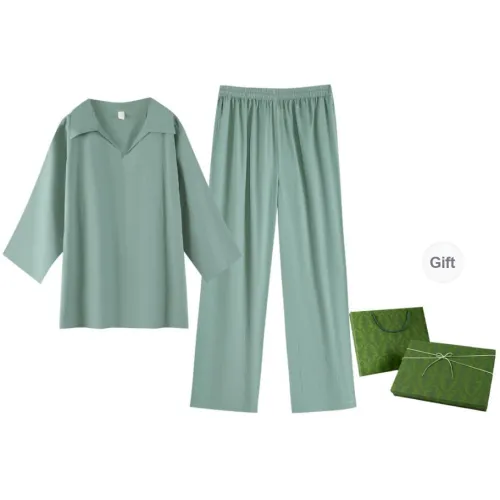 ZumashL Luxury Designer Series Pajama Set Women's Gift Box Set Clear Turquoise