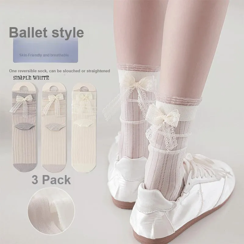 AUGUST Mid Calf Socks Women's 3 Pack-7