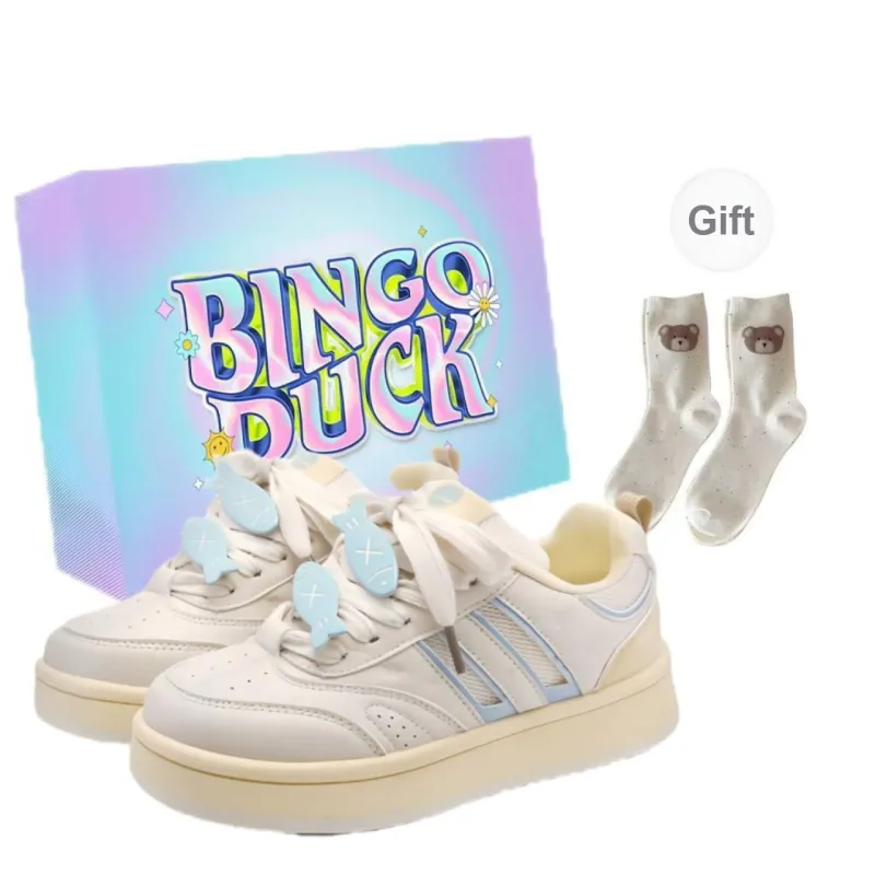 BINGO DUCK Slip Resistant Low Top Skateboard Shoes Women's-4