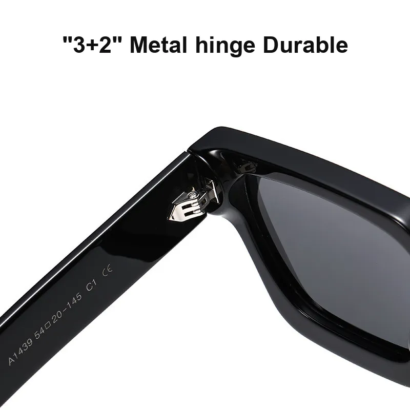 Thunder Pailong Plate Frame Square Sunglasses Unisex Black, White, Gray-1