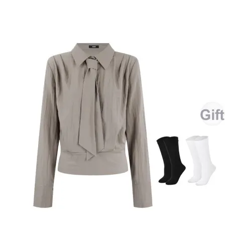 BSEVENI Хаки Серый Цвет Женские Рубашки