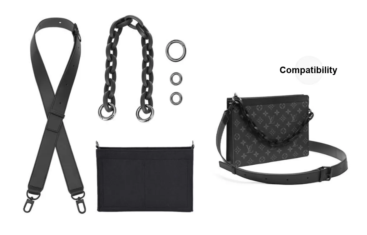 Lan Bao Fan Acrylic Shoulder Strap Storage & Organization, Bag Strap Accessories, Crossbody Unisex Black