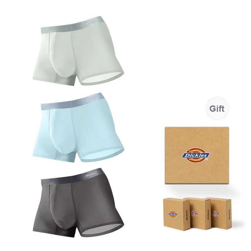 Dickies Underpants Men's Seamless Skin Friendly High Rebound Breathable Four Corner Pants, Box Combo Set-8