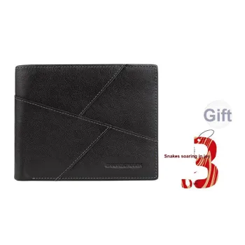 Sharkborough Cow Leather Wallet, Wallet, Wallet, Credit Card Holder Regular Men's Black