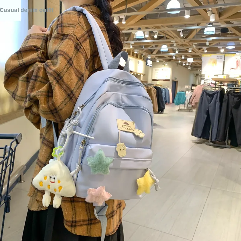 NIGEER Nylon Backpack Regular Women's Black/White/Yellow/Blue/Pink-8