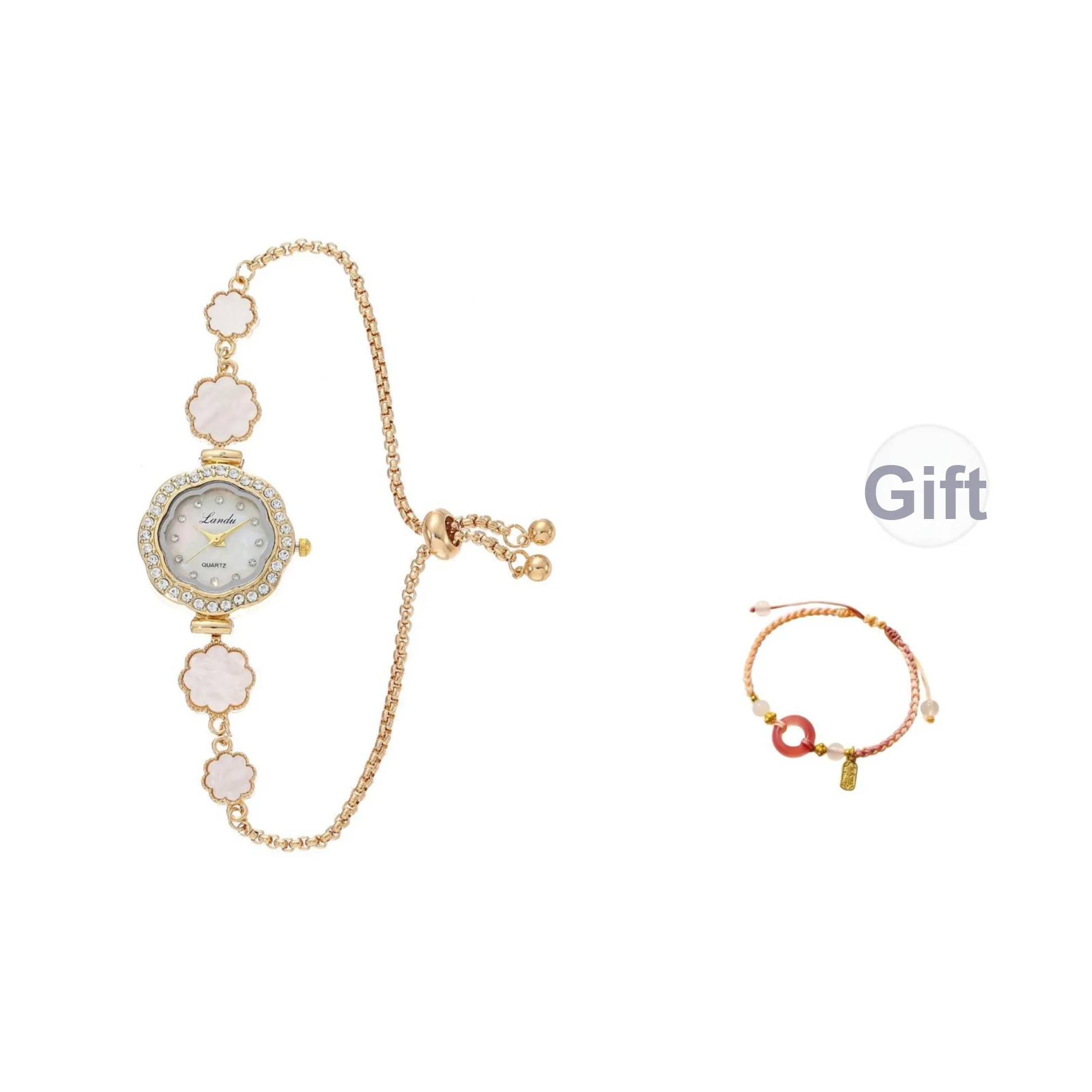 LANDU Beautiful World Collection Кварцевые Механические Часы Женские Часы Белый Циферблат