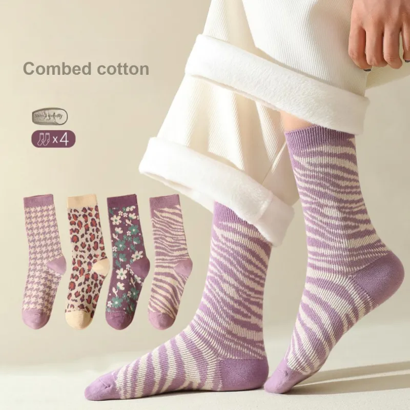 Lanza Mid Calf Socks Women's 4 Pack Mixed Color-1