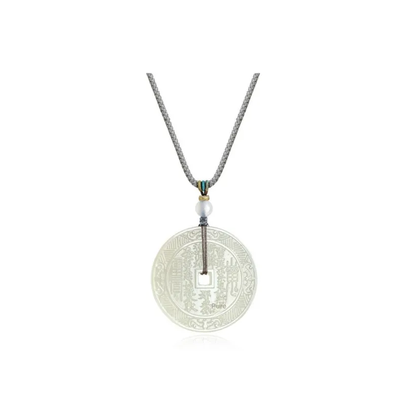 Tang Zhi Natural Serpentine Jade Necklaces Unisex-4