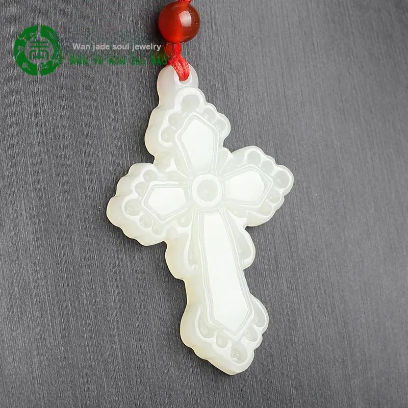 WANYUHUN Hetian Jade Pendants White Jade Unisex-6